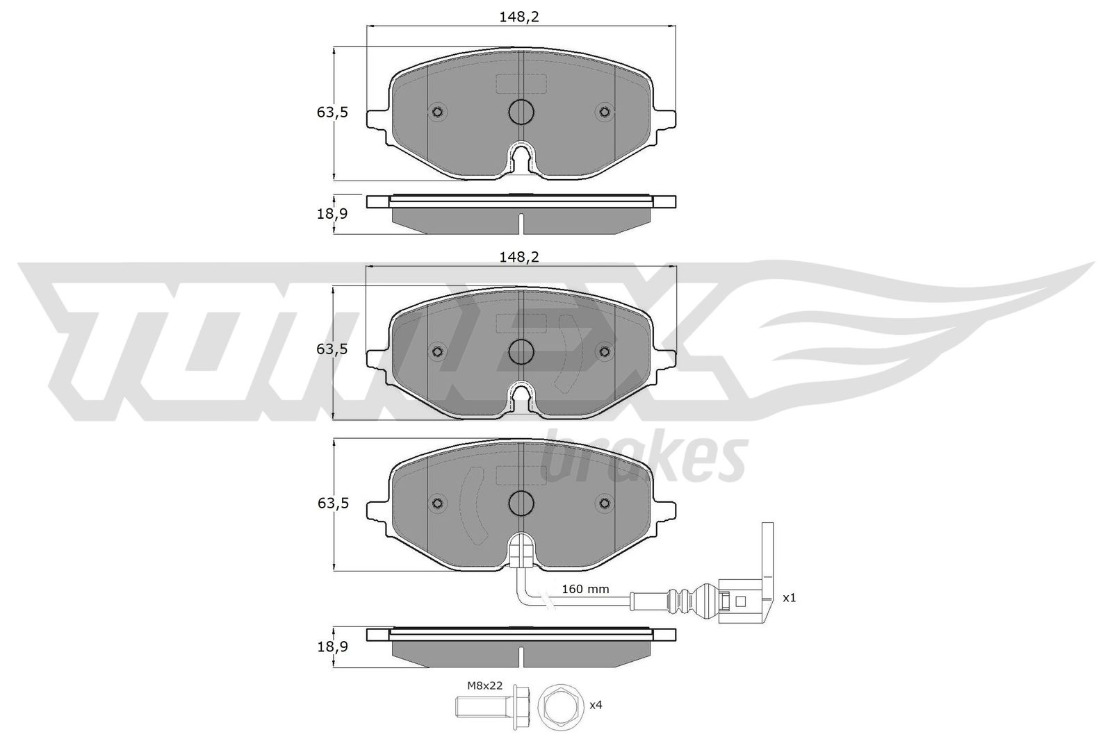 Sada brzdových platničiek kotúčovej brzdy TOMEX Brakes